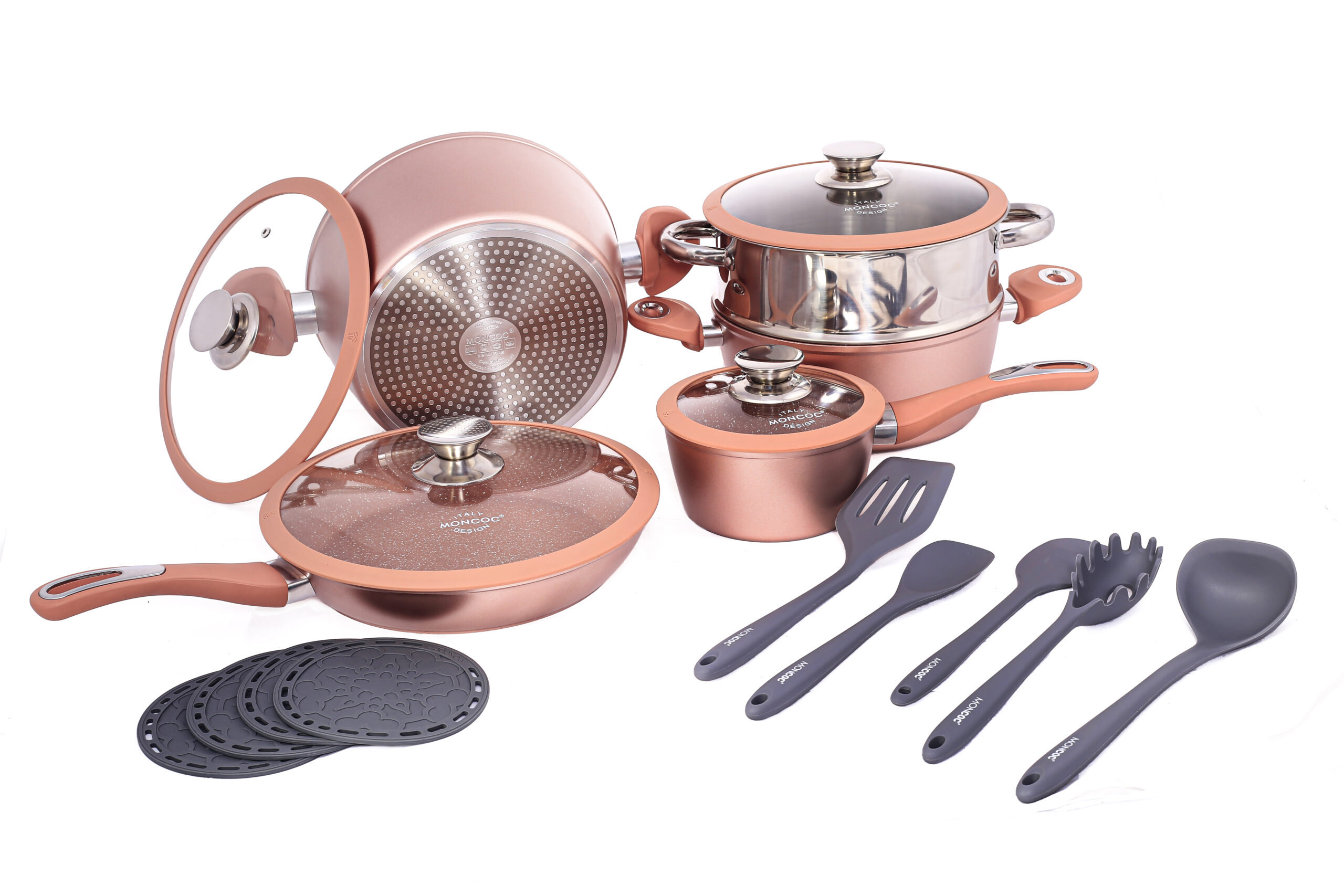 Jogo de Panelas 18 pcs - Drumont - Rosê