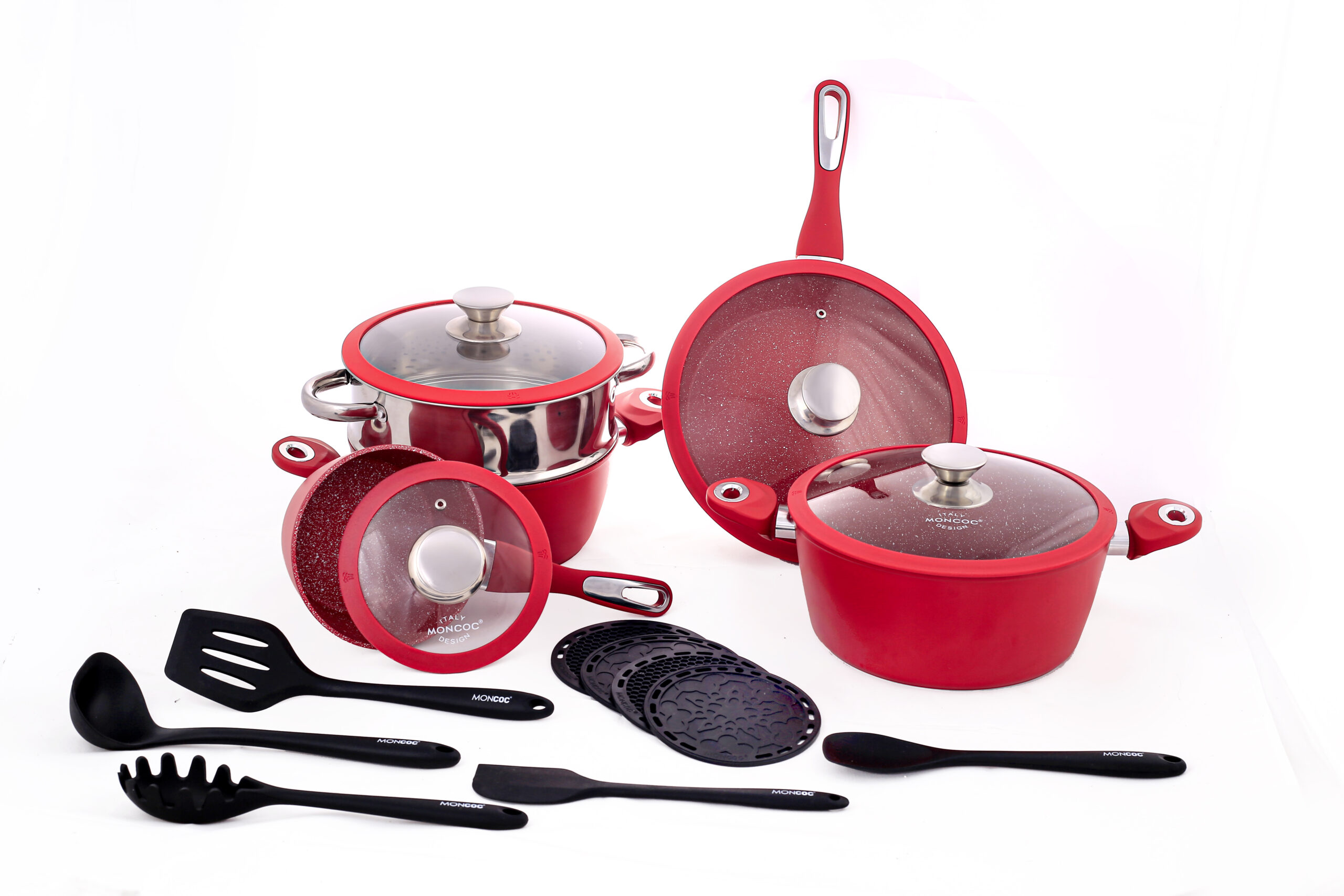 Jogo de Panelas 18 pcs - Drumont - Vermelha